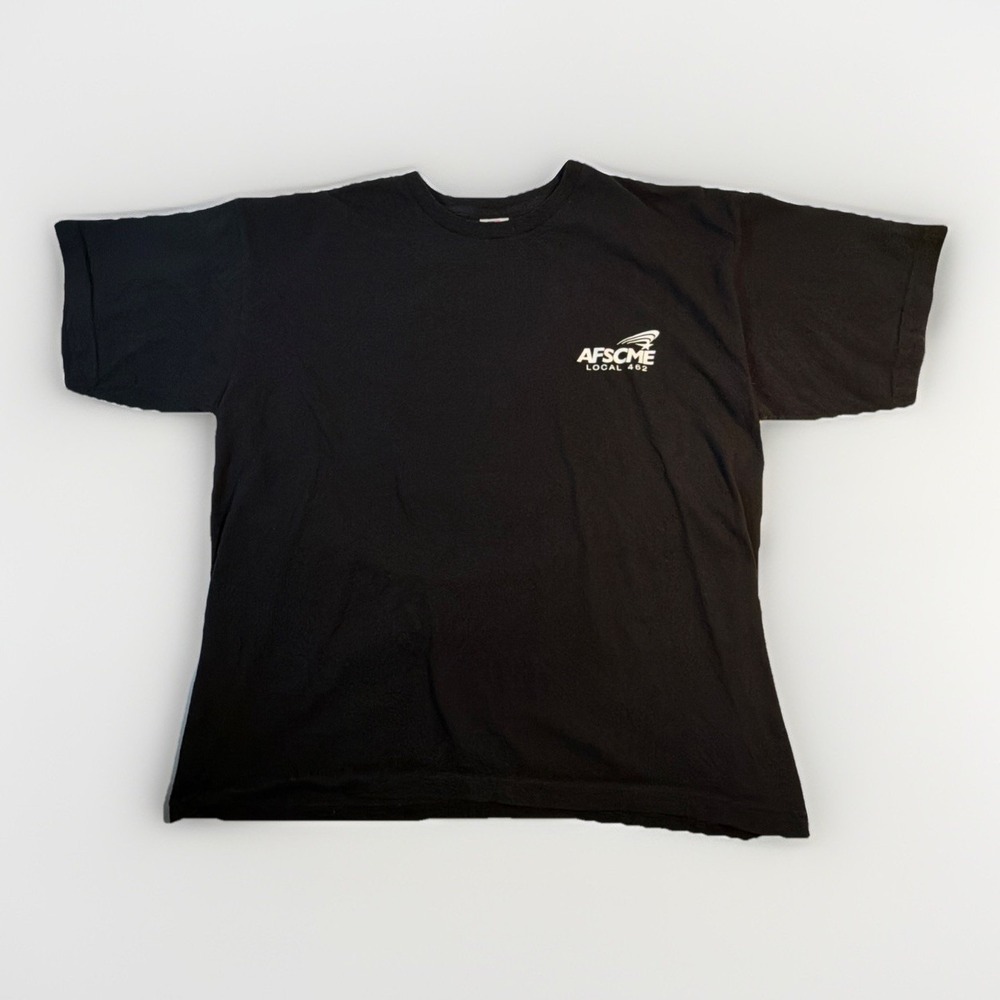 VTG AFSCME Local 462 T-Shirt Child Miner Graphic Tee Black Heavy Cotton